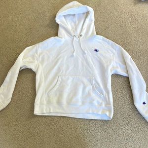 White Champion hoodie, size large, comfy